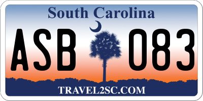 SC license plate ASB083