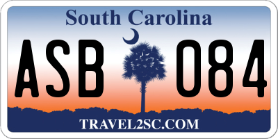 SC license plate ASB084