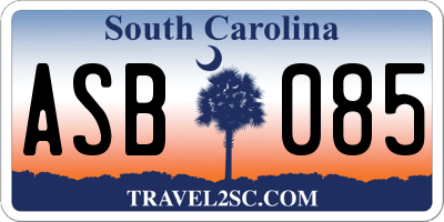 SC license plate ASB085