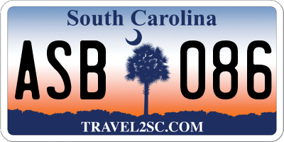 SC license plate ASB086