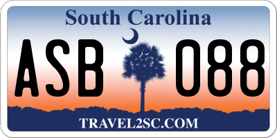 SC license plate ASB088