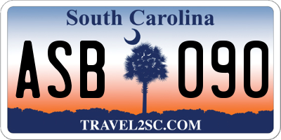 SC license plate ASB090