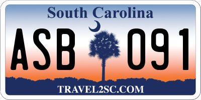 SC license plate ASB091