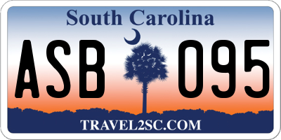 SC license plate ASB095