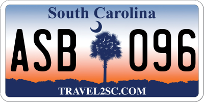 SC license plate ASB096