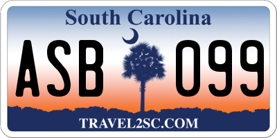 SC license plate ASB099