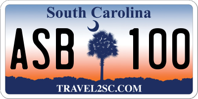 SC license plate ASB100