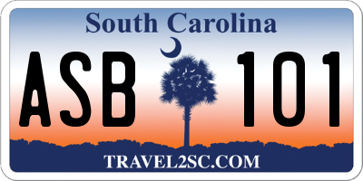 SC license plate ASB101
