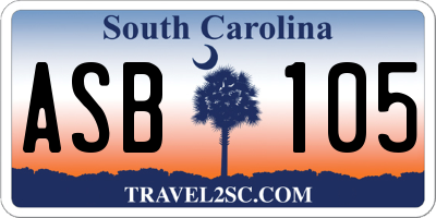 SC license plate ASB105