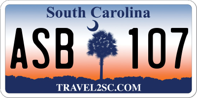 SC license plate ASB107