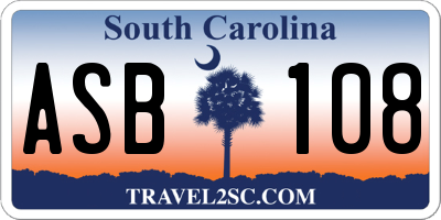 SC license plate ASB108