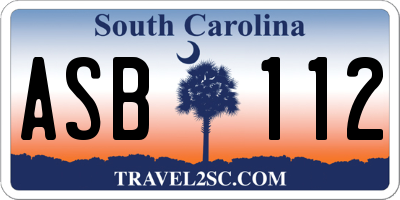 SC license plate ASB112