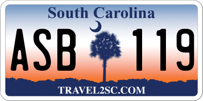 SC license plate ASB119