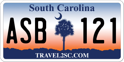 SC license plate ASB121