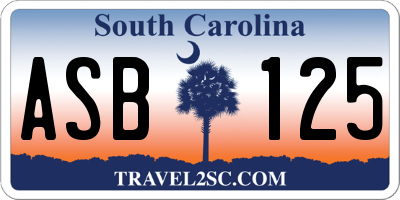 SC license plate ASB125