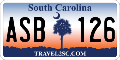 SC license plate ASB126