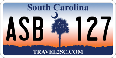 SC license plate ASB127