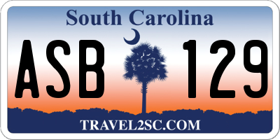 SC license plate ASB129