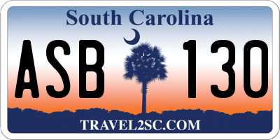 SC license plate ASB130