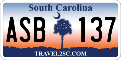 SC license plate ASB137
