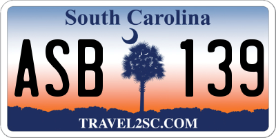 SC license plate ASB139