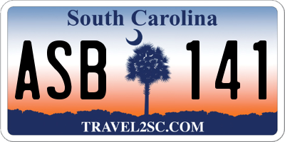 SC license plate ASB141
