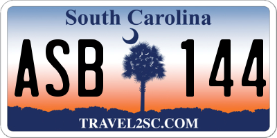 SC license plate ASB144