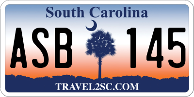 SC license plate ASB145