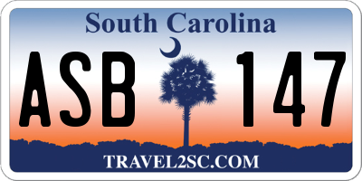 SC license plate ASB147