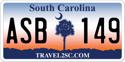 SC license plate ASB149