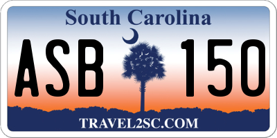SC license plate ASB150