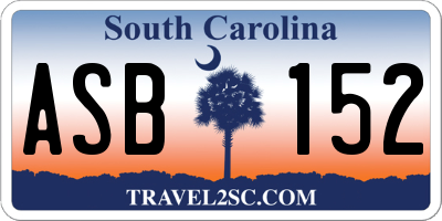 SC license plate ASB152