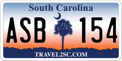 SC license plate ASB154