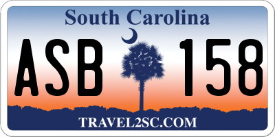 SC license plate ASB158