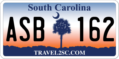 SC license plate ASB162