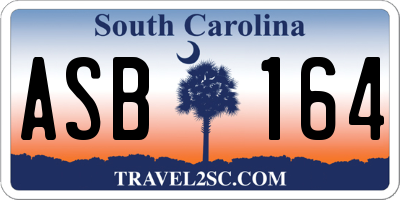 SC license plate ASB164