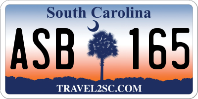 SC license plate ASB165