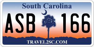 SC license plate ASB166