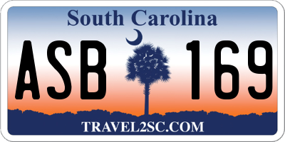 SC license plate ASB169