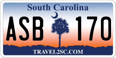 SC license plate ASB170