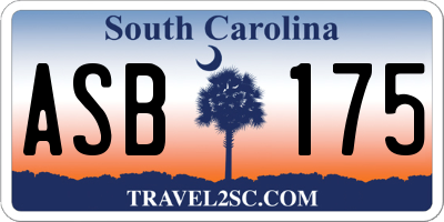 SC license plate ASB175