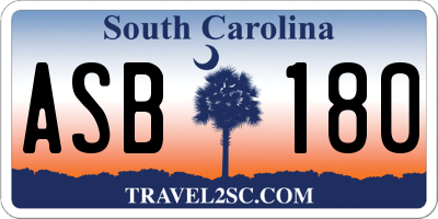 SC license plate ASB180