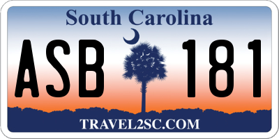 SC license plate ASB181