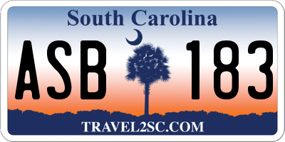 SC license plate ASB183
