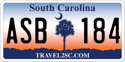 SC license plate ASB184