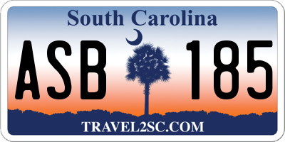 SC license plate ASB185