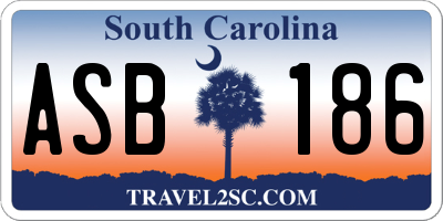 SC license plate ASB186