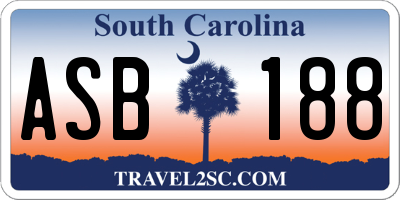 SC license plate ASB188