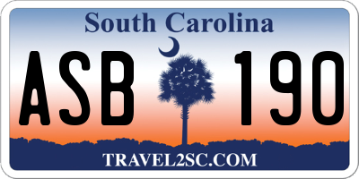 SC license plate ASB190