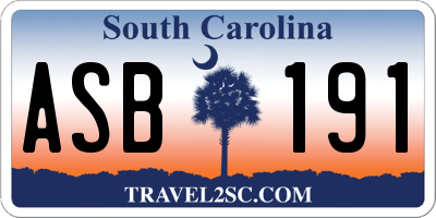 SC license plate ASB191